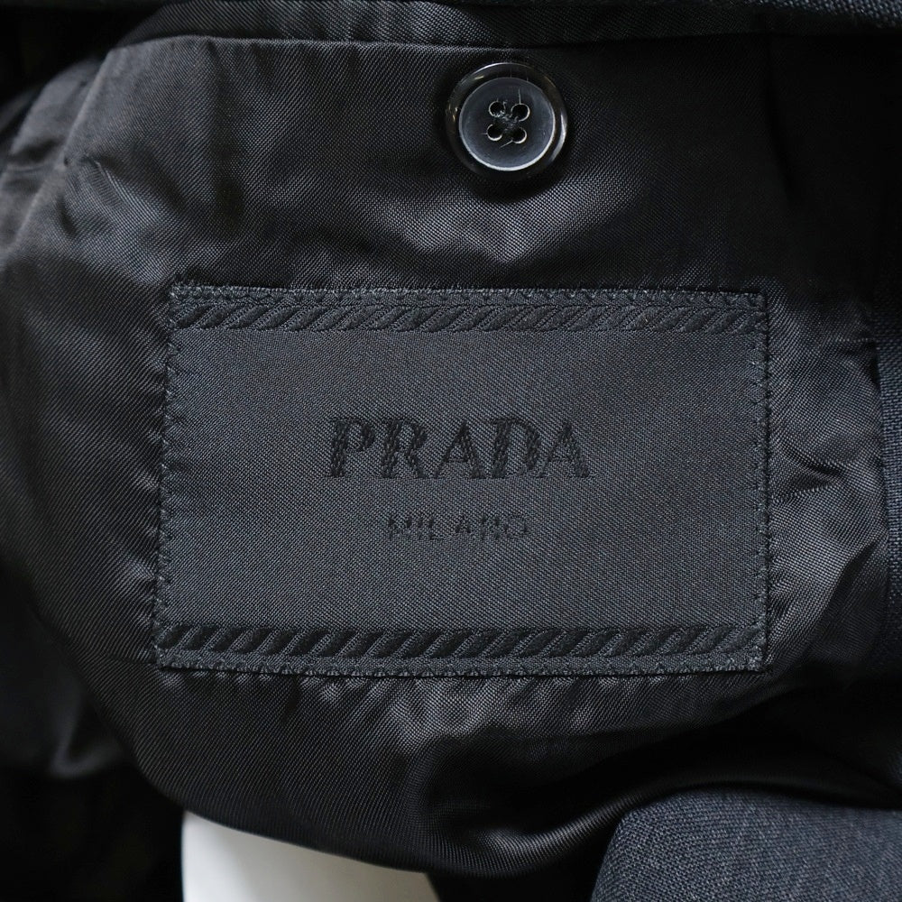 PRADA(プラダ) Tailored Jacket トライアングルロゴ ウールテーラードジャケット グレー UGI223