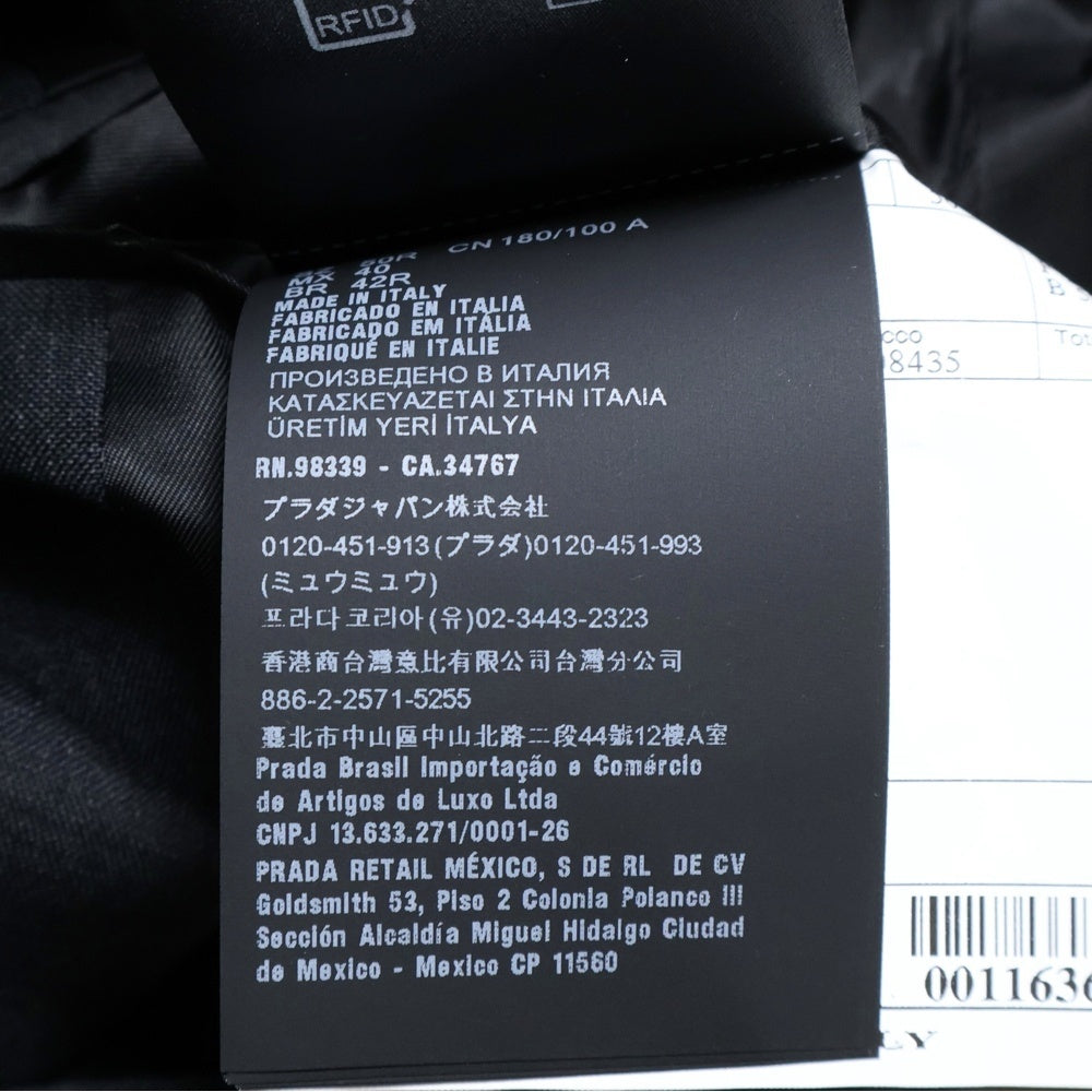 PRADA(プラダ) Tailored Jacket トライアングルロゴ ウールテーラードジャケット グレー UGI223