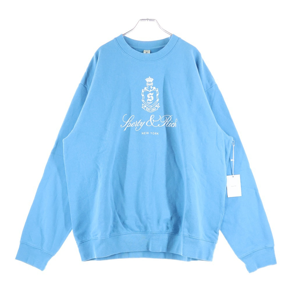 NO BRAND(ノーブランド) SPORTY & RICH(スポーティアンドリッチ) Vendome Sweatshirt クルーネックスウェットトレーナー ブルー