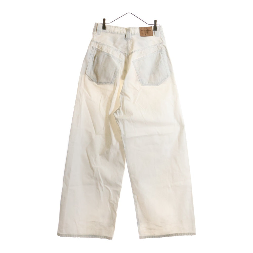BALENCIAGA(バレンシアガ) Baggy Pants ダメージ加工 ワイドバギーパンツ ホワイト 824299 TSW68