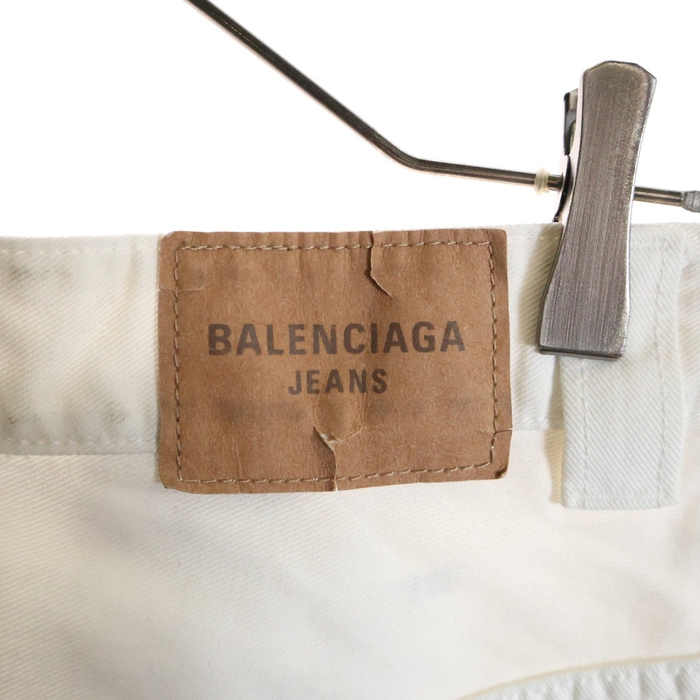 BALENCIAGA(バレンシアガ) Baggy Pants ダメージ加工 ワイドバギーパンツ ホワイト 824299 TSW68
