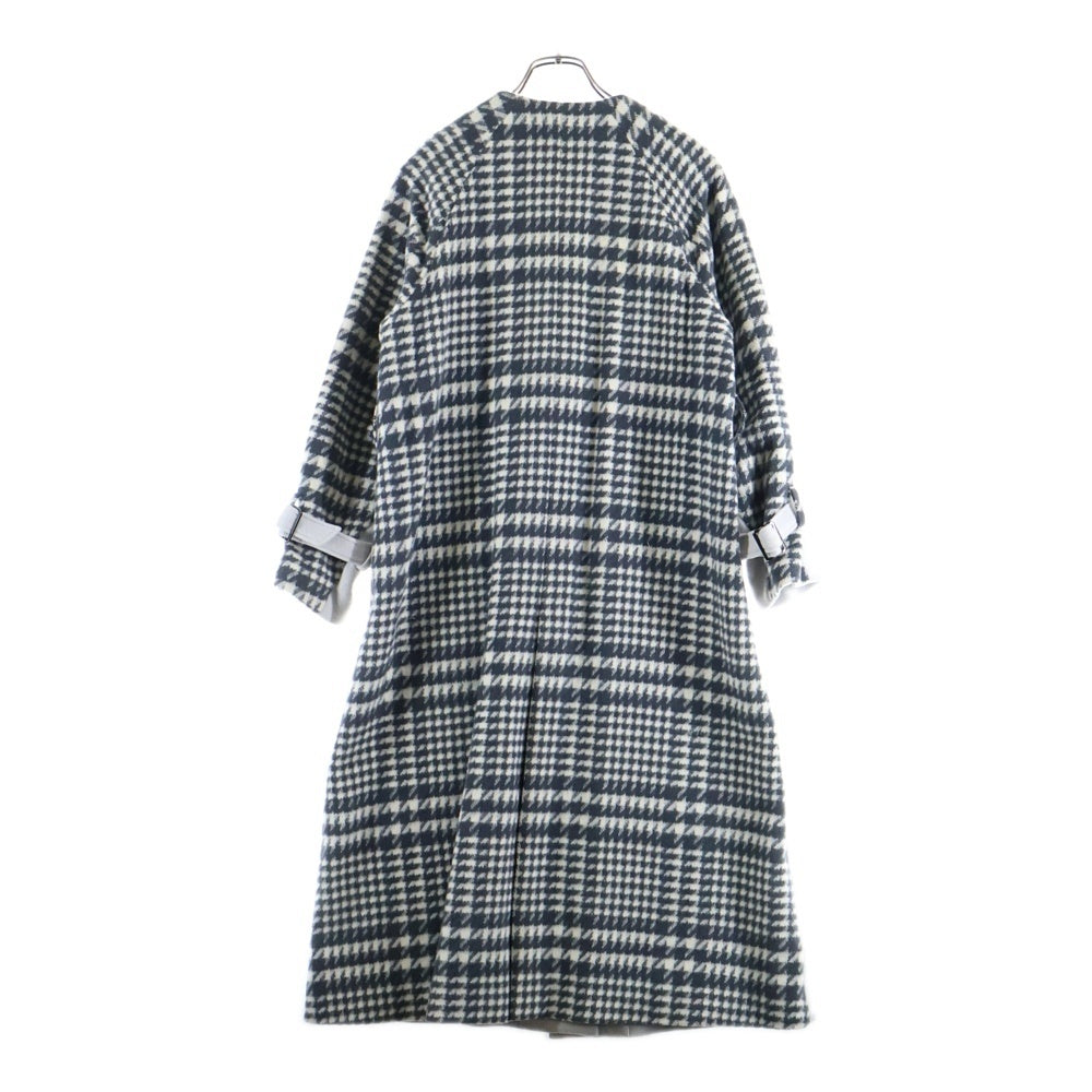 UNITED TOKYO(ユナイテッド トウキョウ) バックチェックフレアコート ノーカラーロングコート グレー レディース 142651003