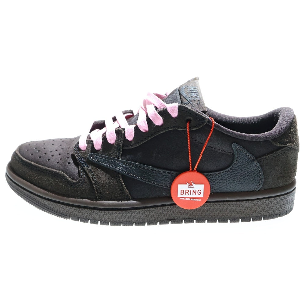 NIKE(ナイキ) ×TRAVIS SCOTT AIR JORDAN 1 LOW OG SP トラヴィススコット エアジョーダン1 スエードレザー ローカットスニーカー ブラウン レディース DM7866-202 US7/24.0cm
