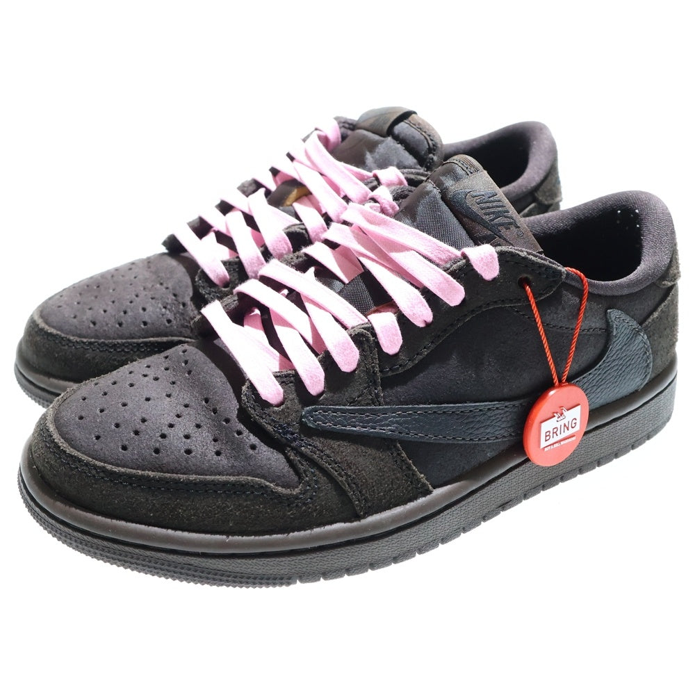NIKE(ナイキ) ×TRAVIS SCOTT AIR JORDAN 1 LOW OG SP トラヴィススコット エアジョーダン1 スエードレザー ローカットスニーカー ブラウン レディース DM7866-202 US7/24.0cm