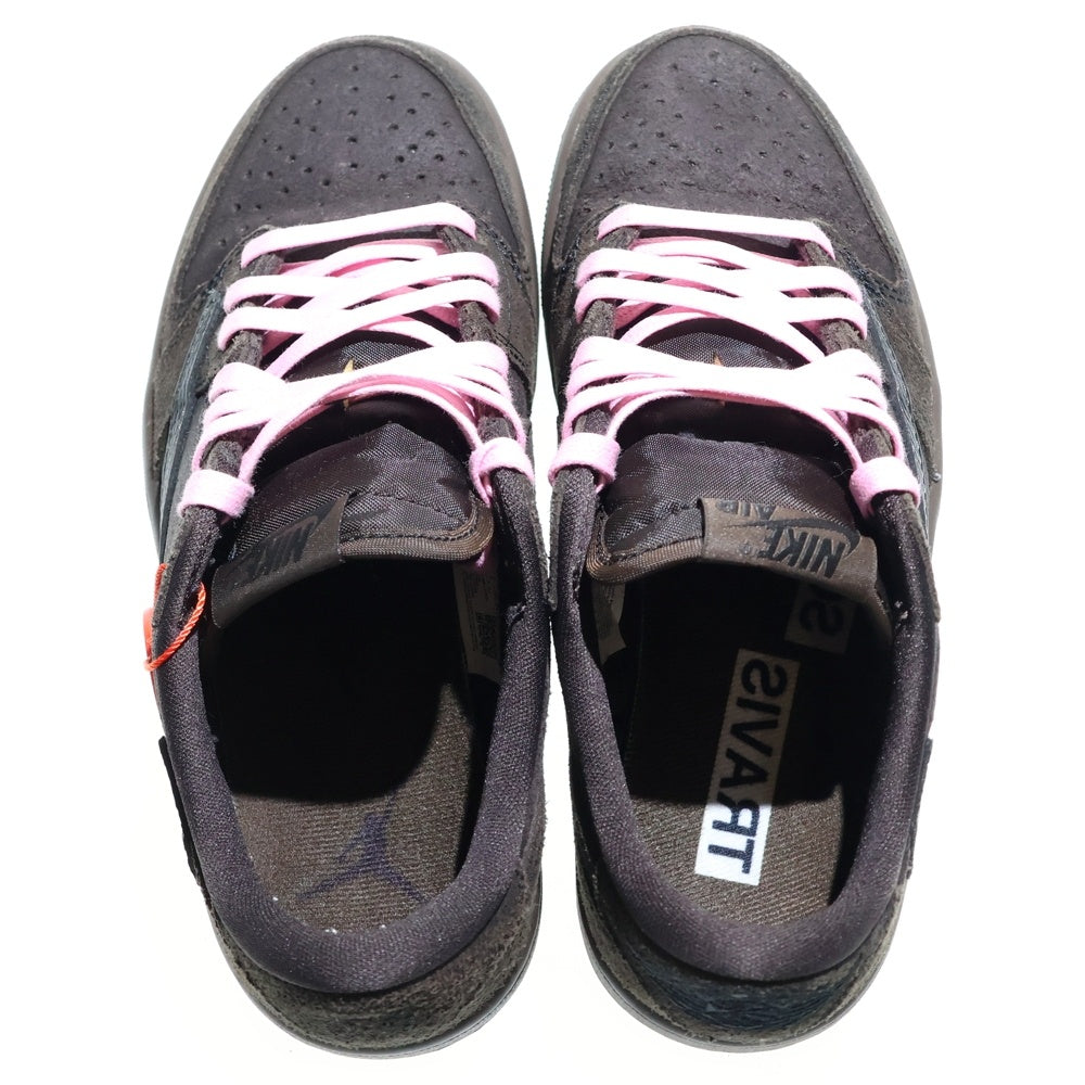 NIKE(ナイキ) ×TRAVIS SCOTT AIR JORDAN 1 LOW OG SP トラヴィススコット エアジョーダン1 スエードレザー ローカットスニーカー ブラウン レディース DM7866-202 US7/24.0cm