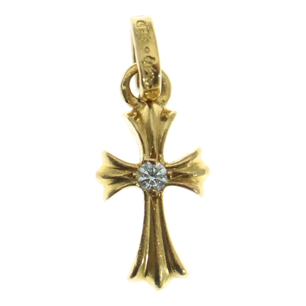 CHROME HEARTS(クロムハーツ) 22K CRS BBYFAT DIA ベイビーファットクロス 両面1ダイヤ ペンダントトップ ゴールド BCA034