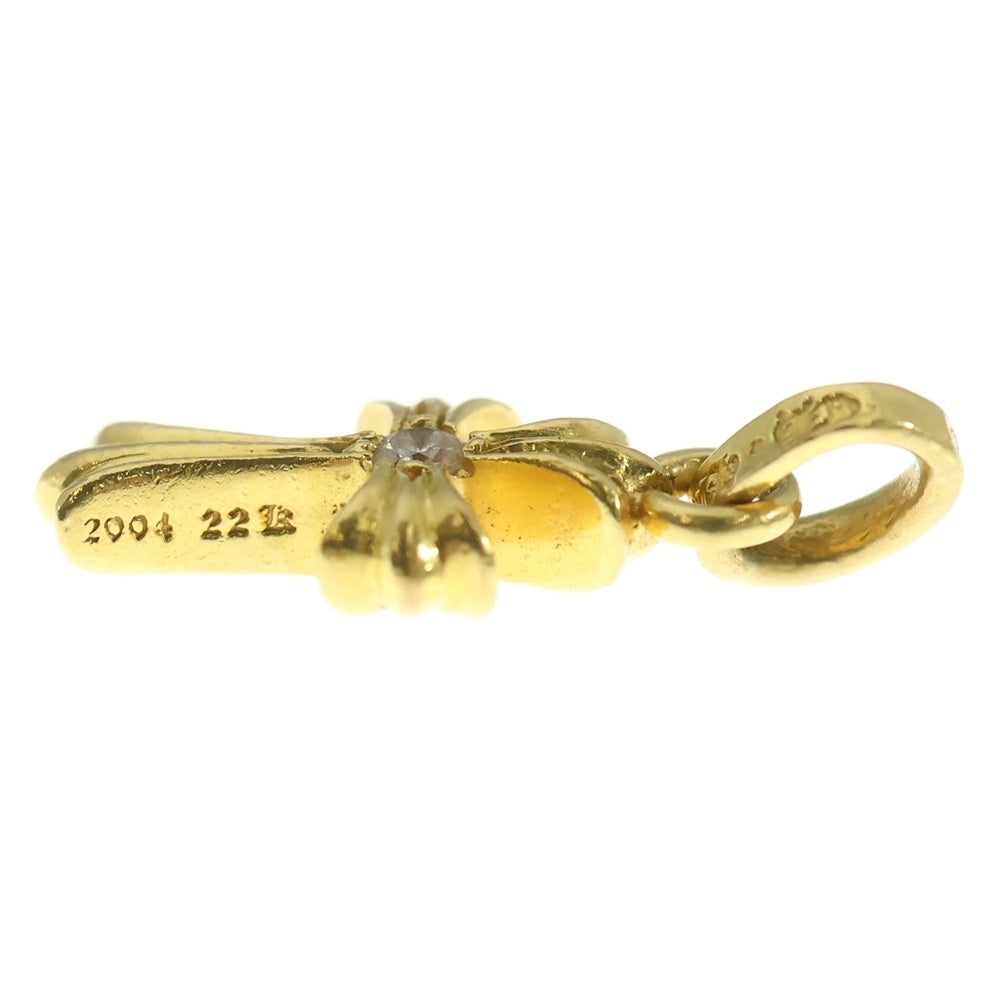 CHROME HEARTS(クロムハーツ) 22K CRS BBYFAT DIA ベイビーファットクロス 両面1ダイヤ ペンダントトップ ゴールド BCA034