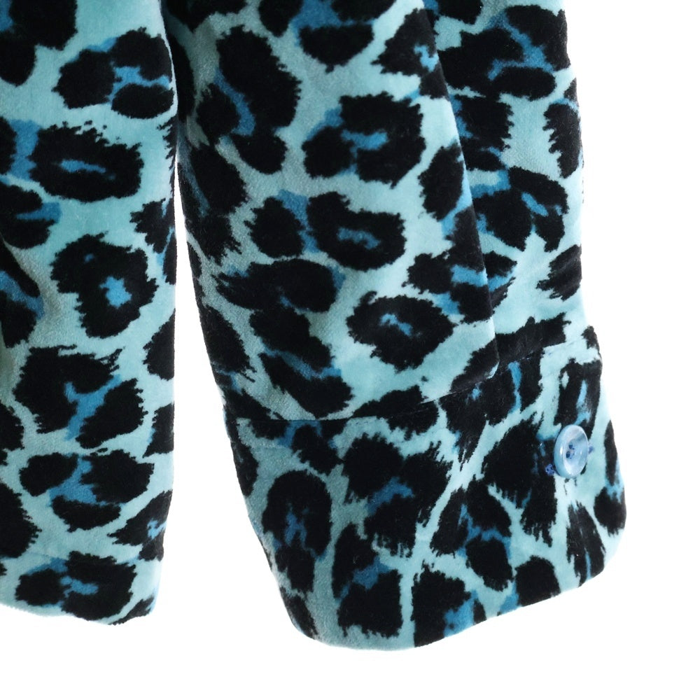 Style Eyes(スタイルアイズ) Mid 1950S Style Velveteen Sports Shirt レオパード ベロア長袖シャツ ブルー SE28973