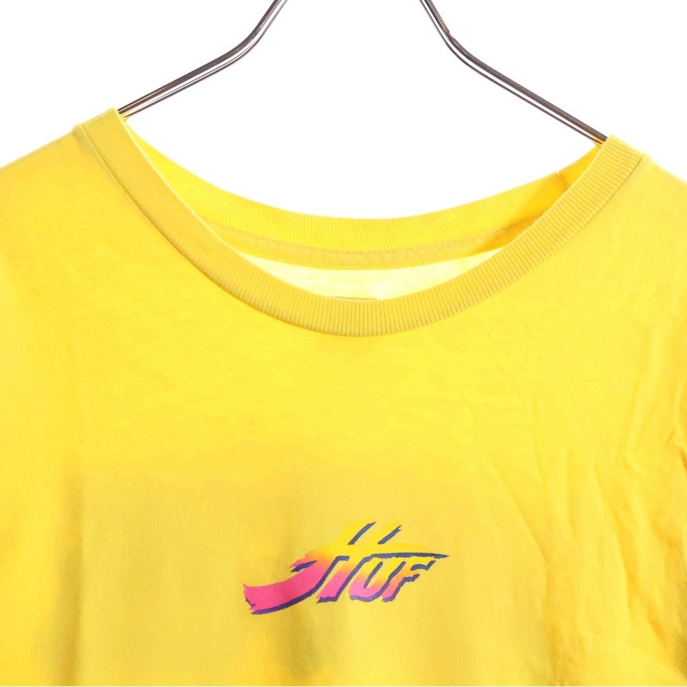 HUF(ハフ) S/S T-SHIRT ロゴプリント 半袖Tシャツ イエロー