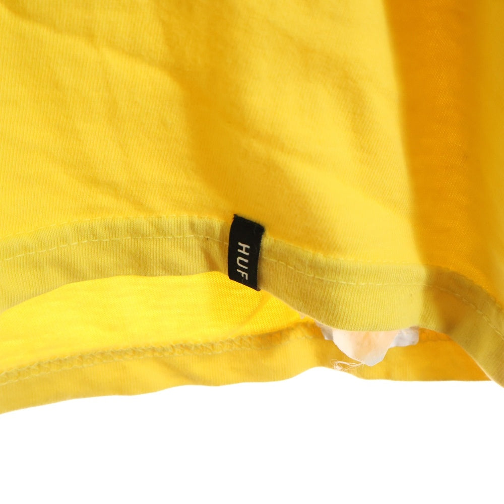 HUF(ハフ) S/S T-SHIRT ロゴプリント 半袖Tシャツ イエロー