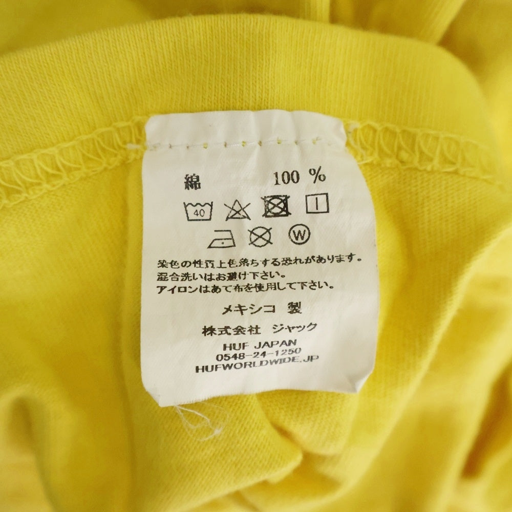HUF(ハフ) S/S T-SHIRT ロゴプリント 半袖Tシャツ イエロー