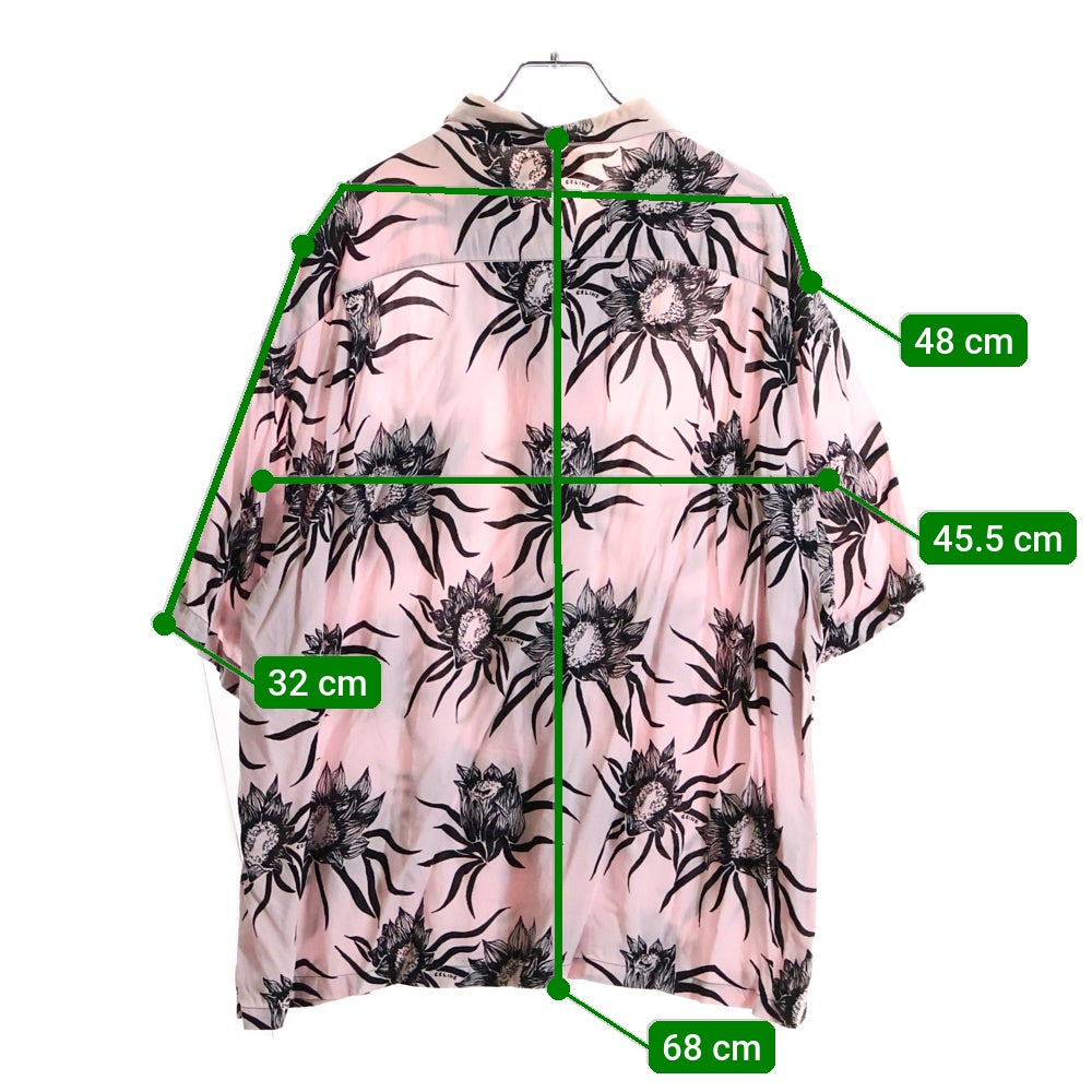 CELINE(セリーヌ) Loose Hawaiian Shirt 総柄ハワイアンシャツ 開襟半袖シャツ ピンク 2C672428M