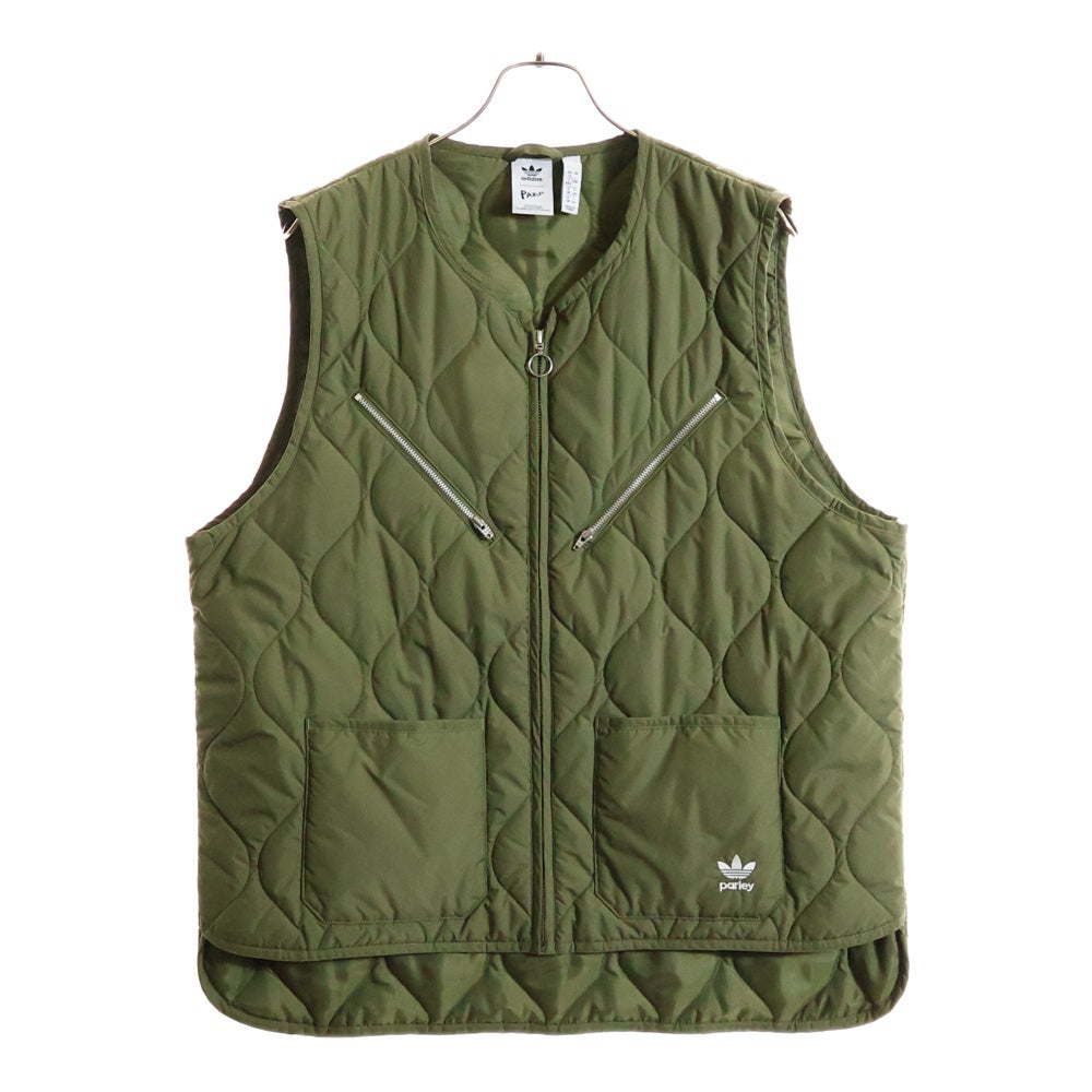 adidas(アディダス) ×Parley Women Oversized Vest パーレイ ロゴ刺繍ベスト カーキ レディース HD2513