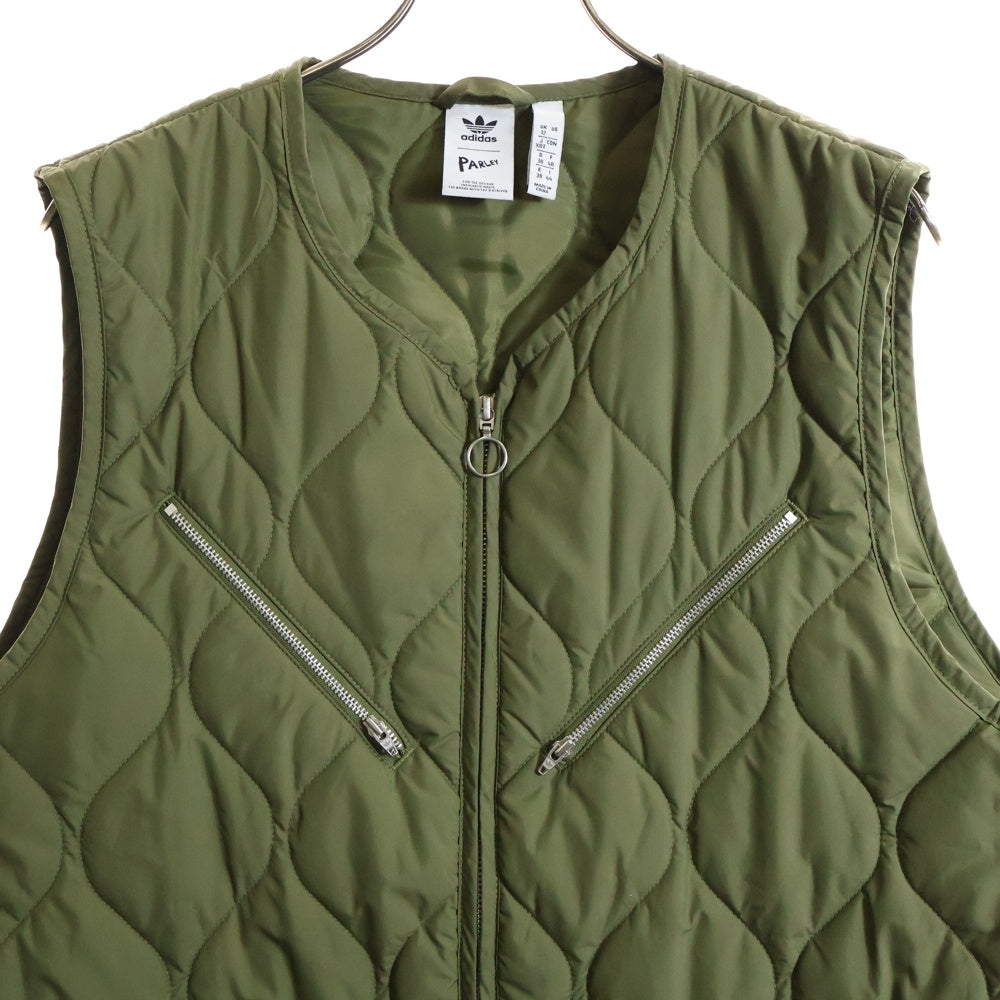 adidas(アディダス) ×Parley Women Oversized Vest パーレイ ロゴ刺繍ベスト カーキ レディース HD2513