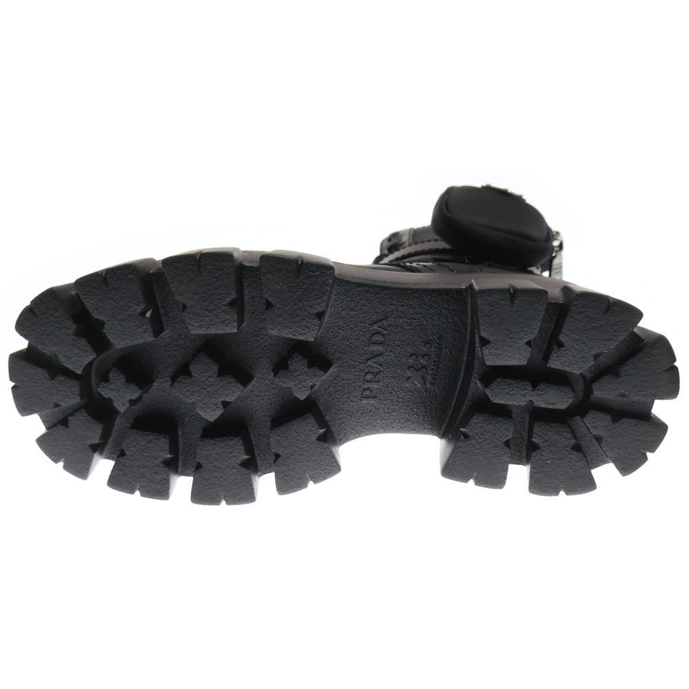 PRADA(プラダ) Monolith Combat Boots Re-Nylon モノリス リナイロン トライアングルロゴ ハイカットブーツ ブラック