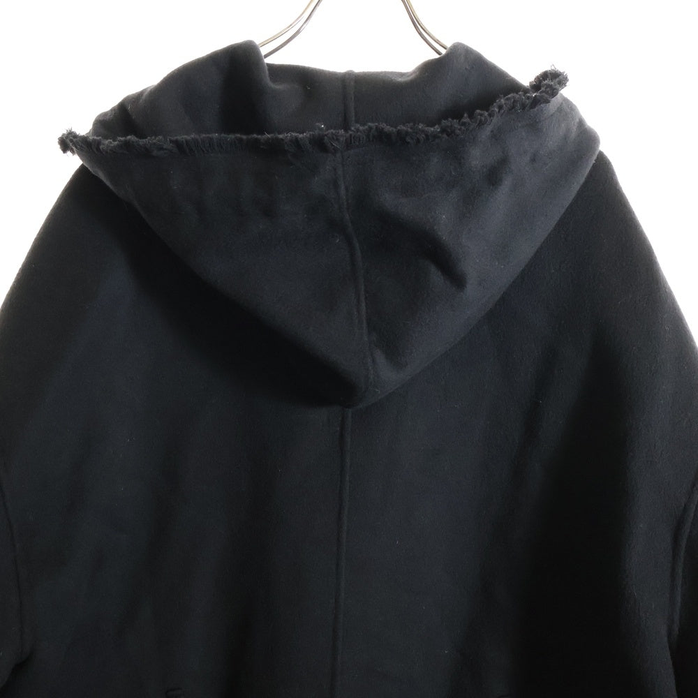 J.W.ANDERSON(ジェー ダブリュー アンダーソン) カットオフ ダブルブレスト フーデッドロングコート ブラック CO0264PG1332999