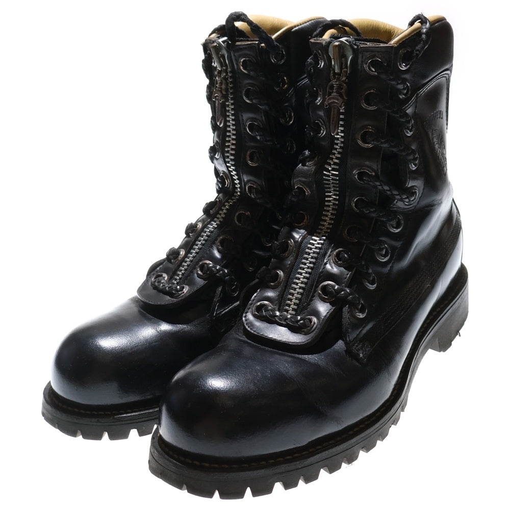 CHROME HEARTS(クロムハーツ) ×Chippewa FIREMAN CENTER ZIP チペワ ファイヤーマン センターダガージップレースアップレザーブーツ ブラック