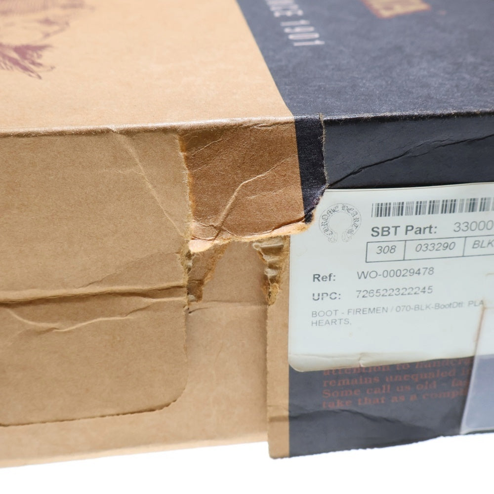 CHROME HEARTS(クロムハーツ) ×Chippewa FIREMAN CENTER ZIP チペワ ファイヤーマン センターダガージップレースアップレザーブーツ ブラック