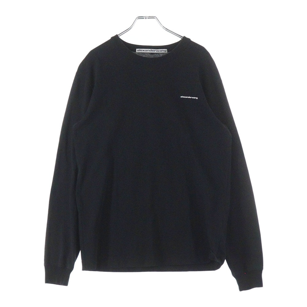 ALEXANDER WANG(アレキサンダーワン) Shrunken L/S Tee ロゴプリント長袖Tシャツ ロンT ブラック UCC2221526
