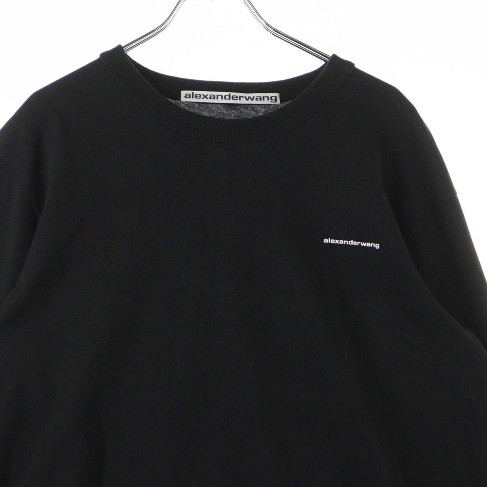 ALEXANDER WANG(アレキサンダーワン) Shrunken L/S Tee ロゴプリント長袖Tシャツ ロンT ブラック UCC2221526