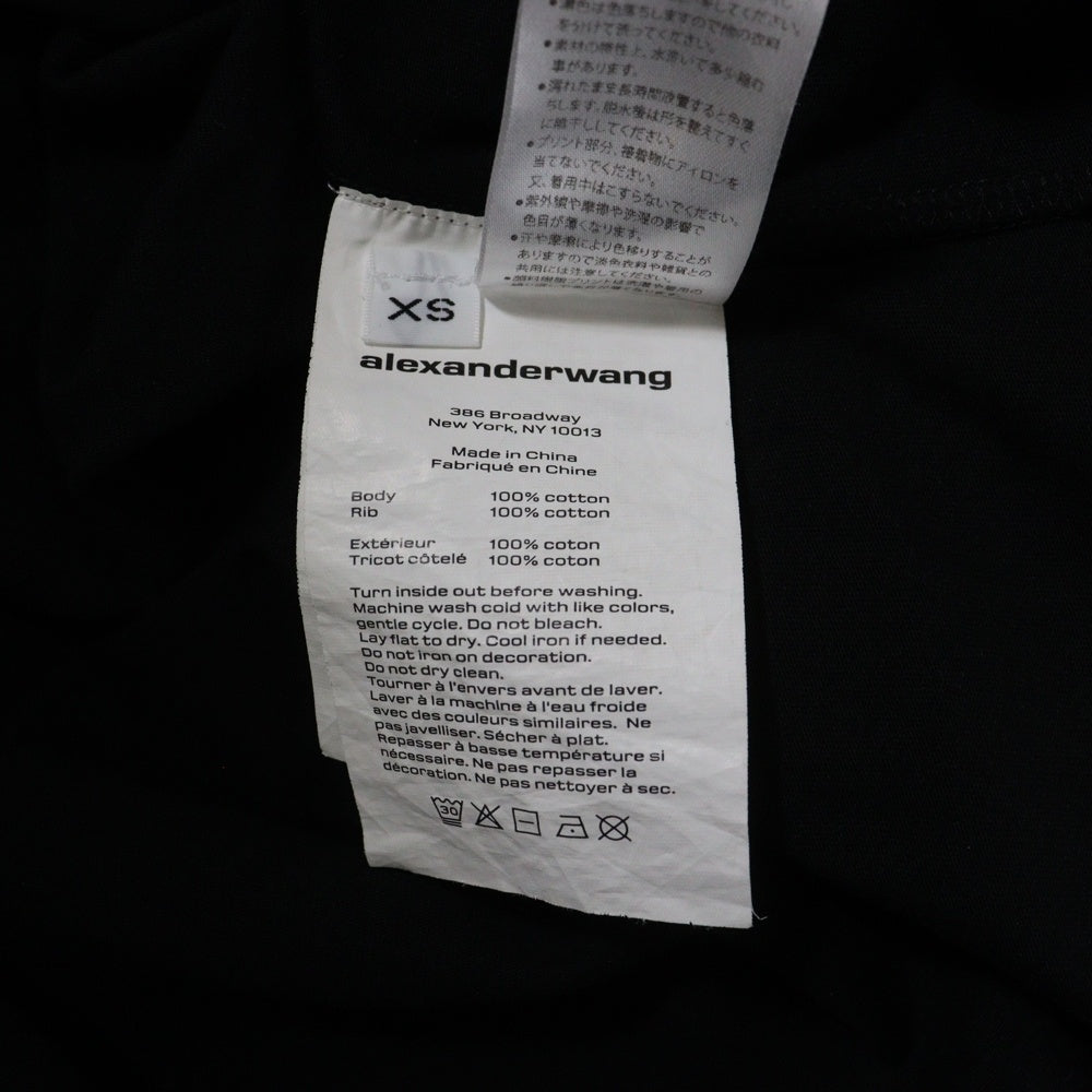 ALEXANDER WANG(アレキサンダーワン) Shrunken Tee ロゴプリント半袖Tシャツ ブラック 1CC2221634