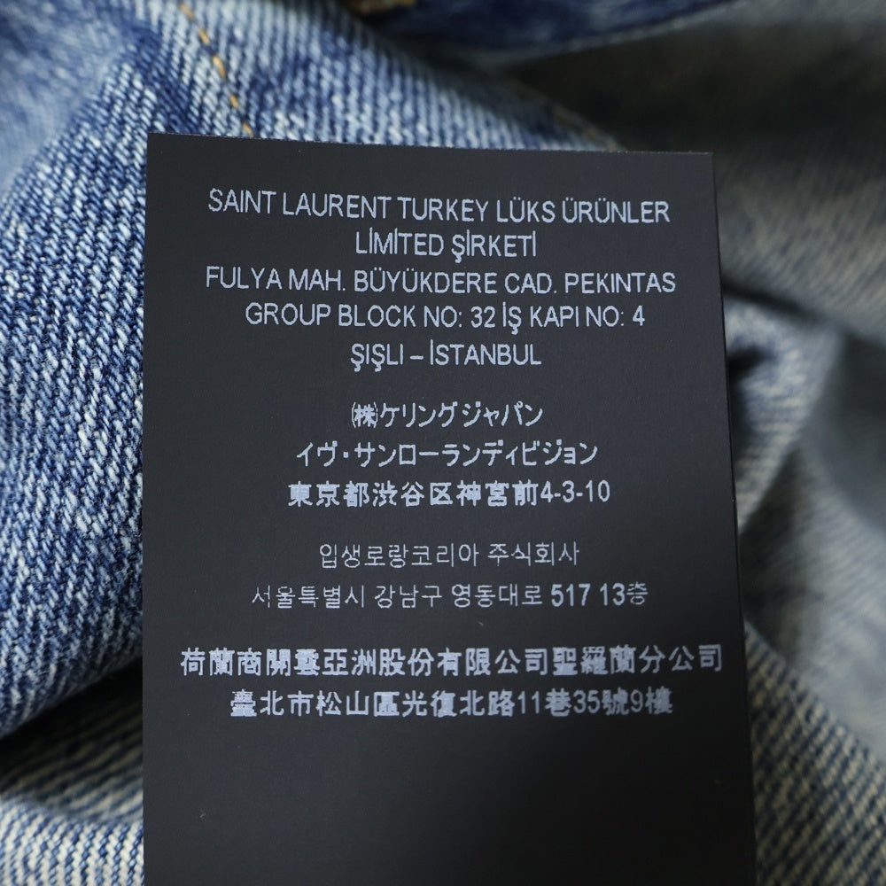 SAINT LAURENT PARIS(サンローランパリ) Cassandre Denim Shirt ロゴ刺繍 デニムシャツ デニムジャケット インディゴ 753029 Y07JA