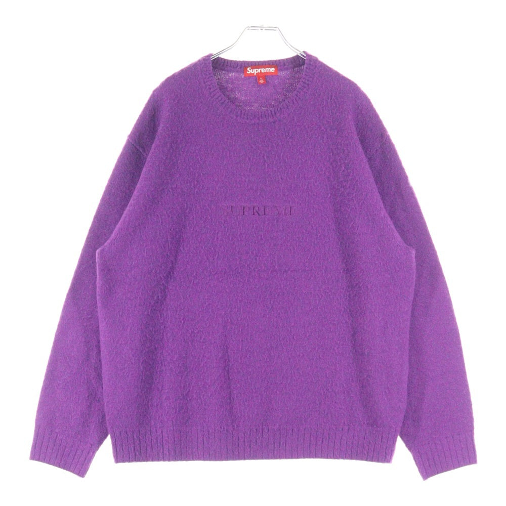 SUPREME(シュプリーム) 23AW Pilled Sweater ウールアクリルプルオーバーニット パープル