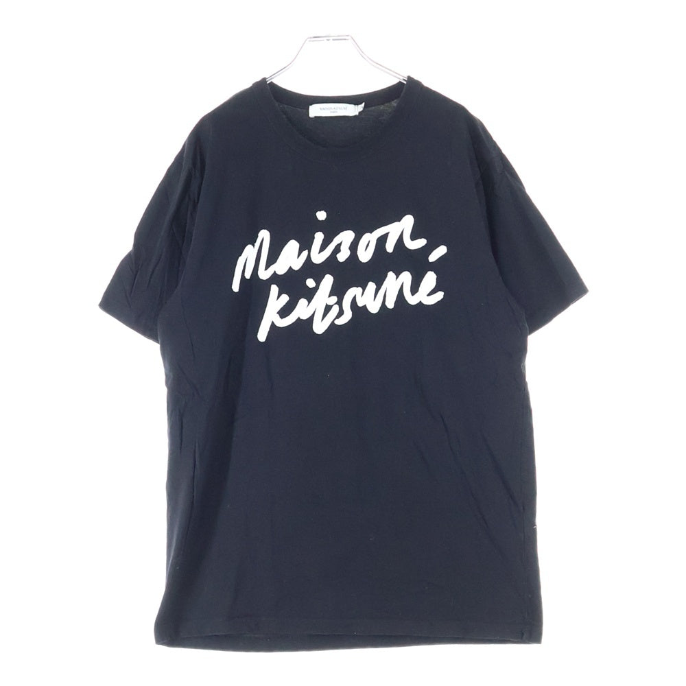 MAISON KITSUNE(メゾンキツネ) フロントロゴ 半袖Tシャツ カットソー ブラック AM00104KJ0008