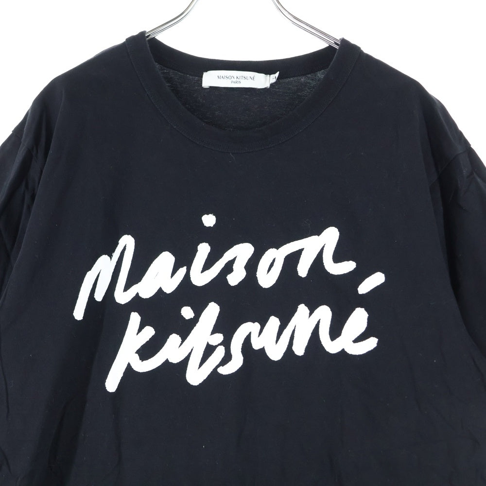 MAISON KITSUNE(メゾンキツネ) フロントロゴ 半袖Tシャツ カットソー ブラック AM00104KJ0008