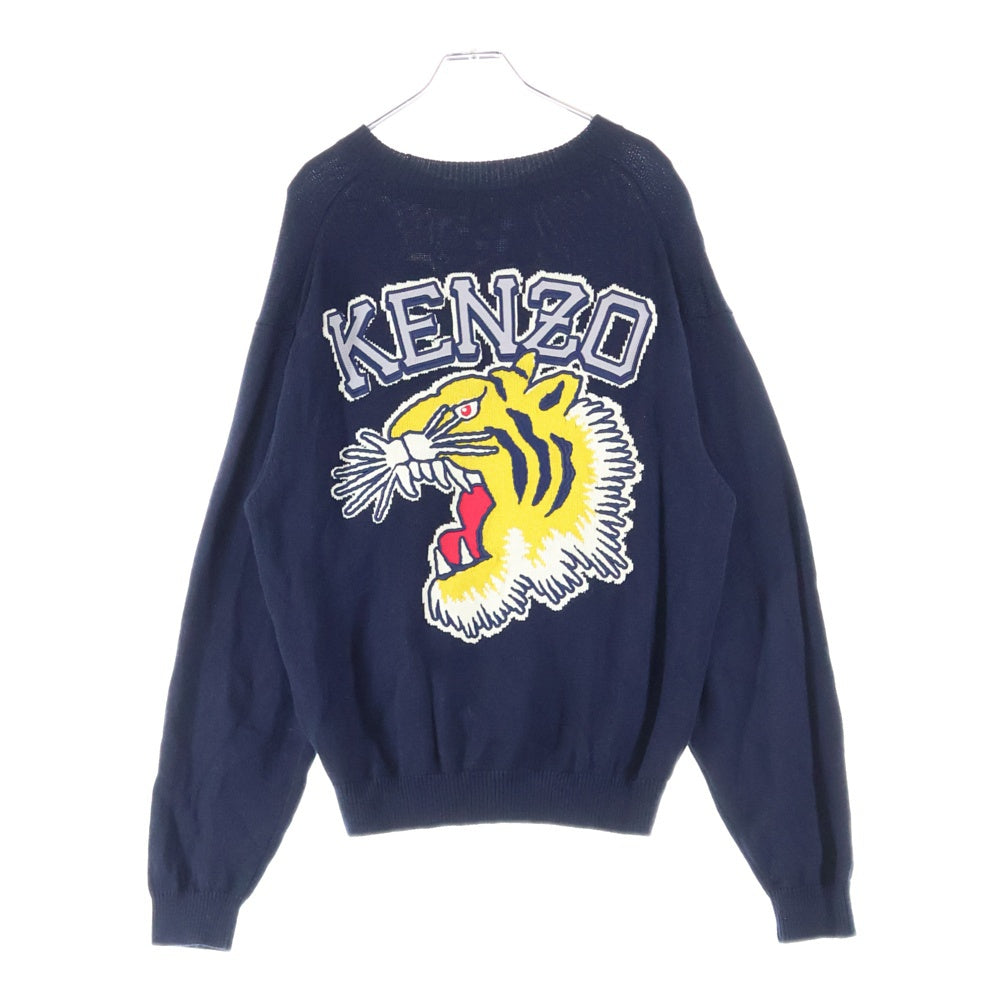 KENZO(ケンゾー) 22AW Tiger Varsity sweatshirt ニゴータイガーヴァーシティロゴニットセーター FC65PU3163BC ネイビー
