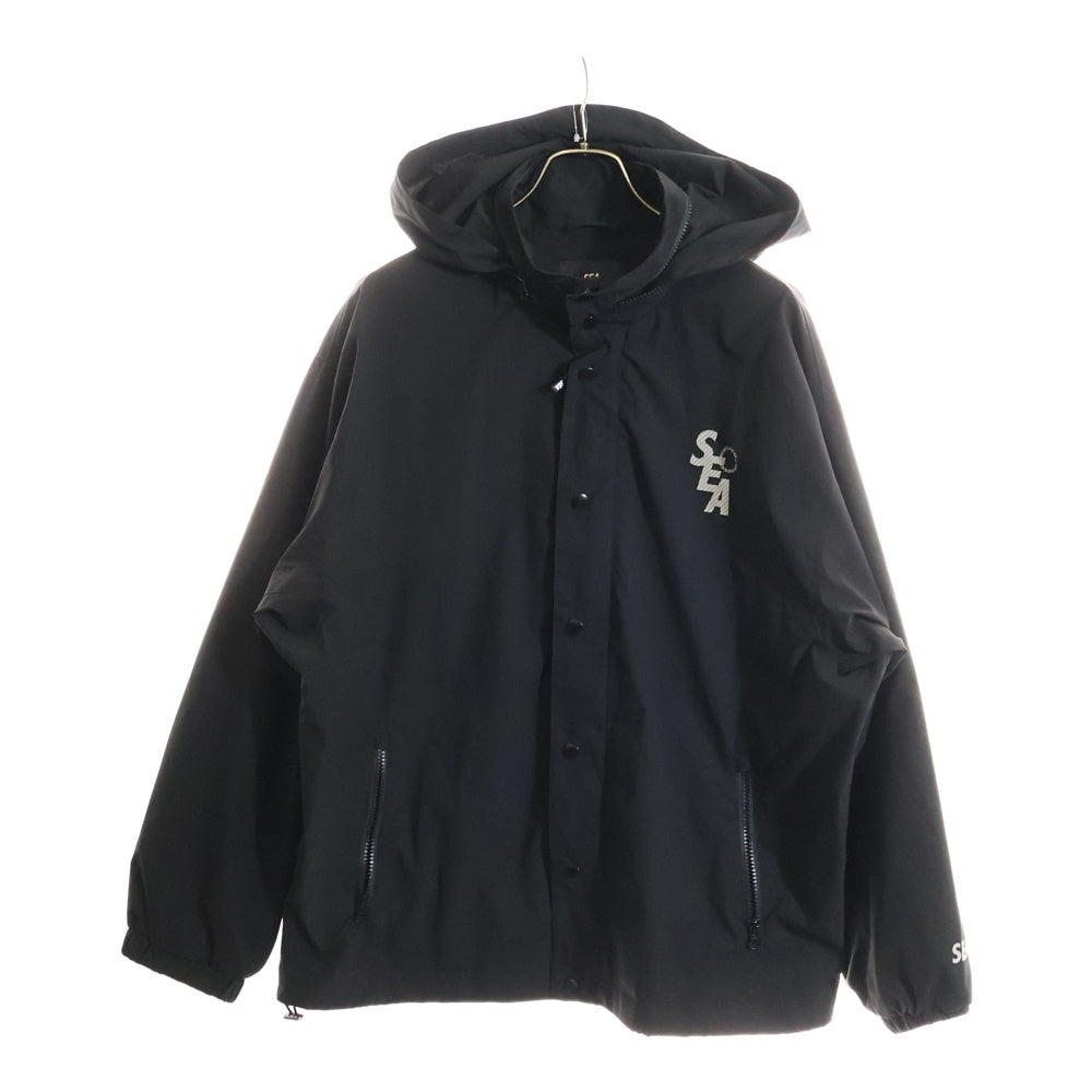 WIND AND SEA(ウィンダンシー) ロゴプリントジップアップジャケット ブラック WDS-0-MILTECH-23-Q2-JK-03