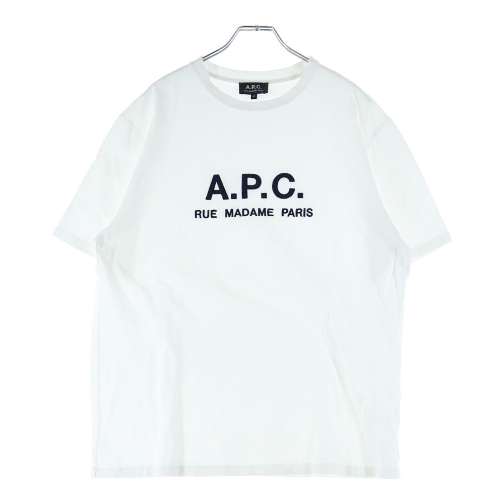 A.P.C(アーペーセー) フロントロゴ刺繍 半袖Tシャツ カットソー ホワイト 24236-1-98001
