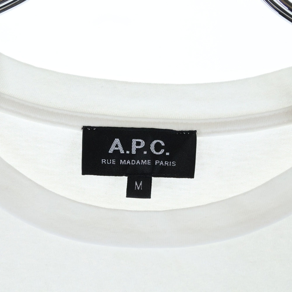 A.P.C(アーペーセー) フロントロゴ刺繍 半袖Tシャツ カットソー ホワイト 24236-1-98001