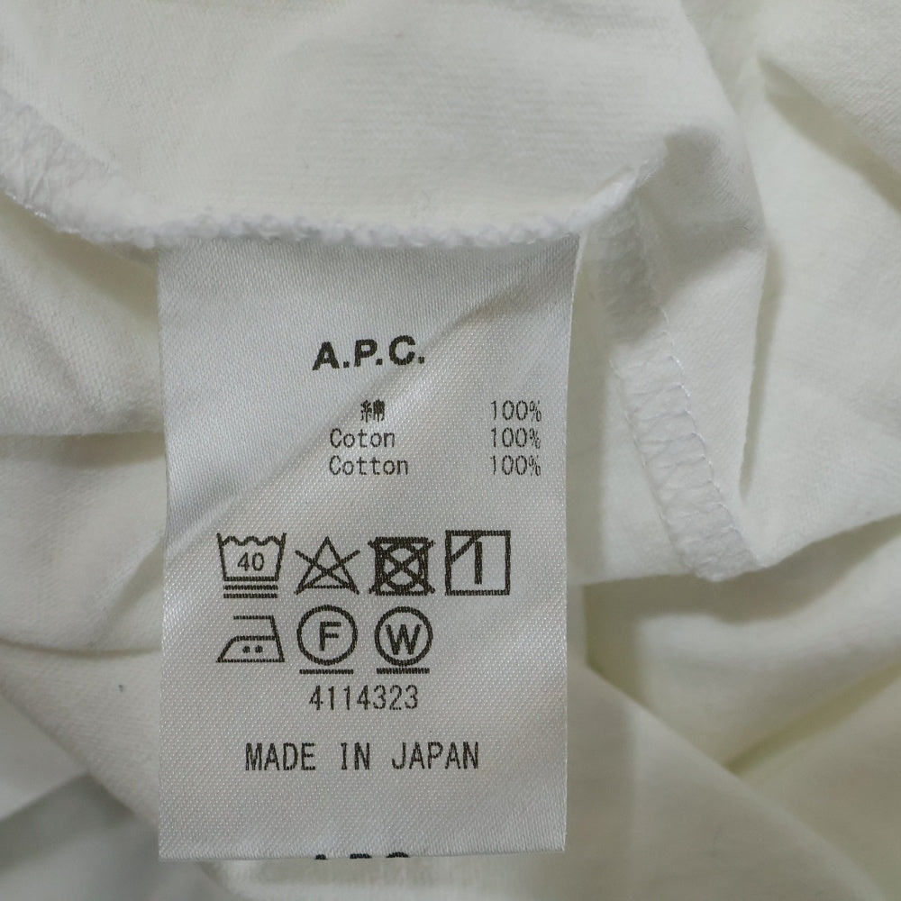 A.P.C(アーペーセー) フロントロゴ刺繍 半袖Tシャツ カットソー ホワイト 24236-1-98001
