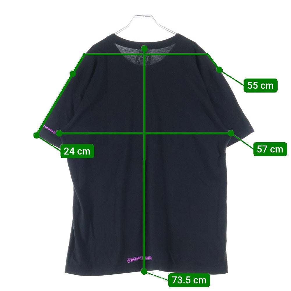 CHROME HEARTS(クロムハーツ) CH T-SHIRT ネックロゴ 半袖Tシャツ ブラック/パープル