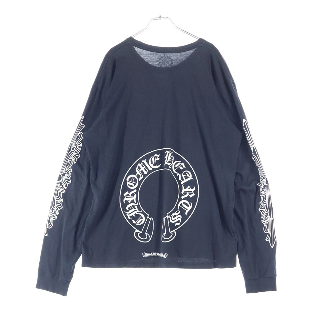 CHROME HEARTS(クロムハーツ) CH L/S T-SHIRT ホースシュープリント 長袖Tシャツ ロンT ブラック