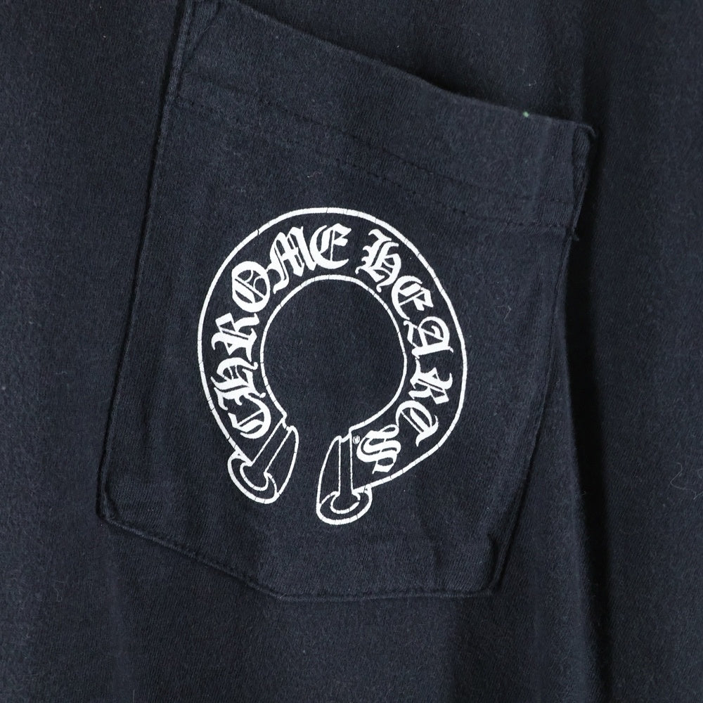 CHROME HEARTS(クロムハーツ) CH L/S T-SHIRT ホースシュープリント 長袖Tシャツ ロンT ブラック