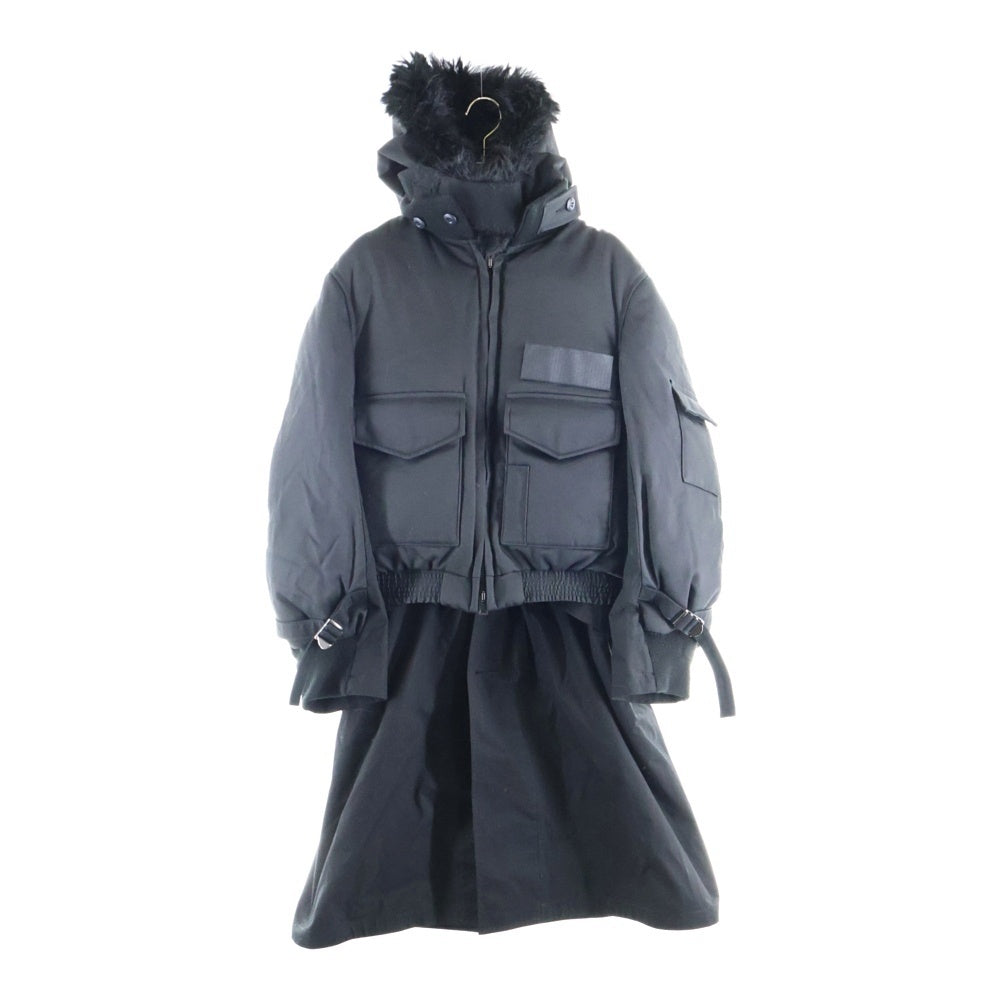 Sacai(サカイ) ×SPIEWAK Coat スピワック ダウン切替 ロングコート ブラック 24-03530M