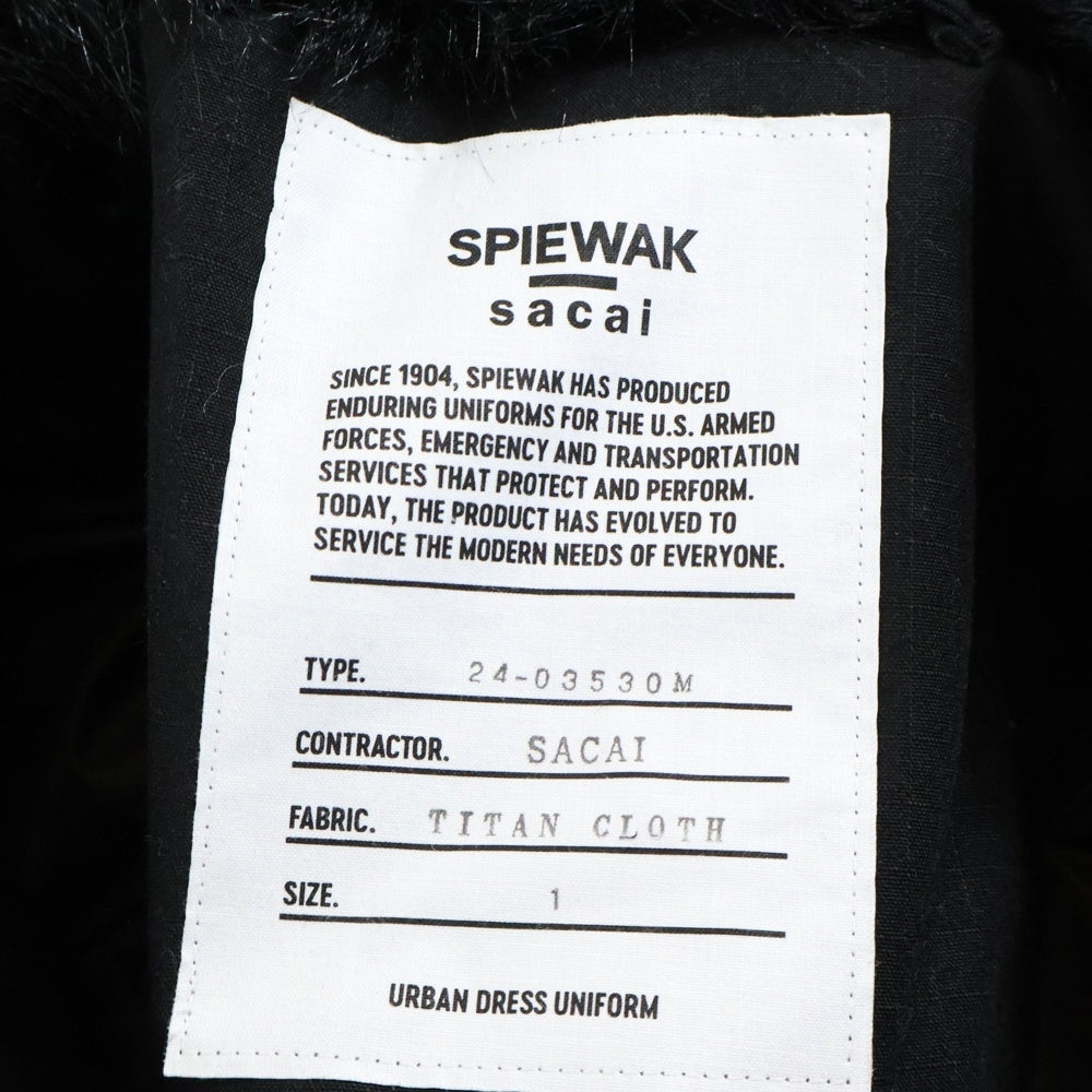 Sacai(サカイ) ×SPIEWAK Coat スピワック ダウン切替 ロングコート ブラック 24-03530M