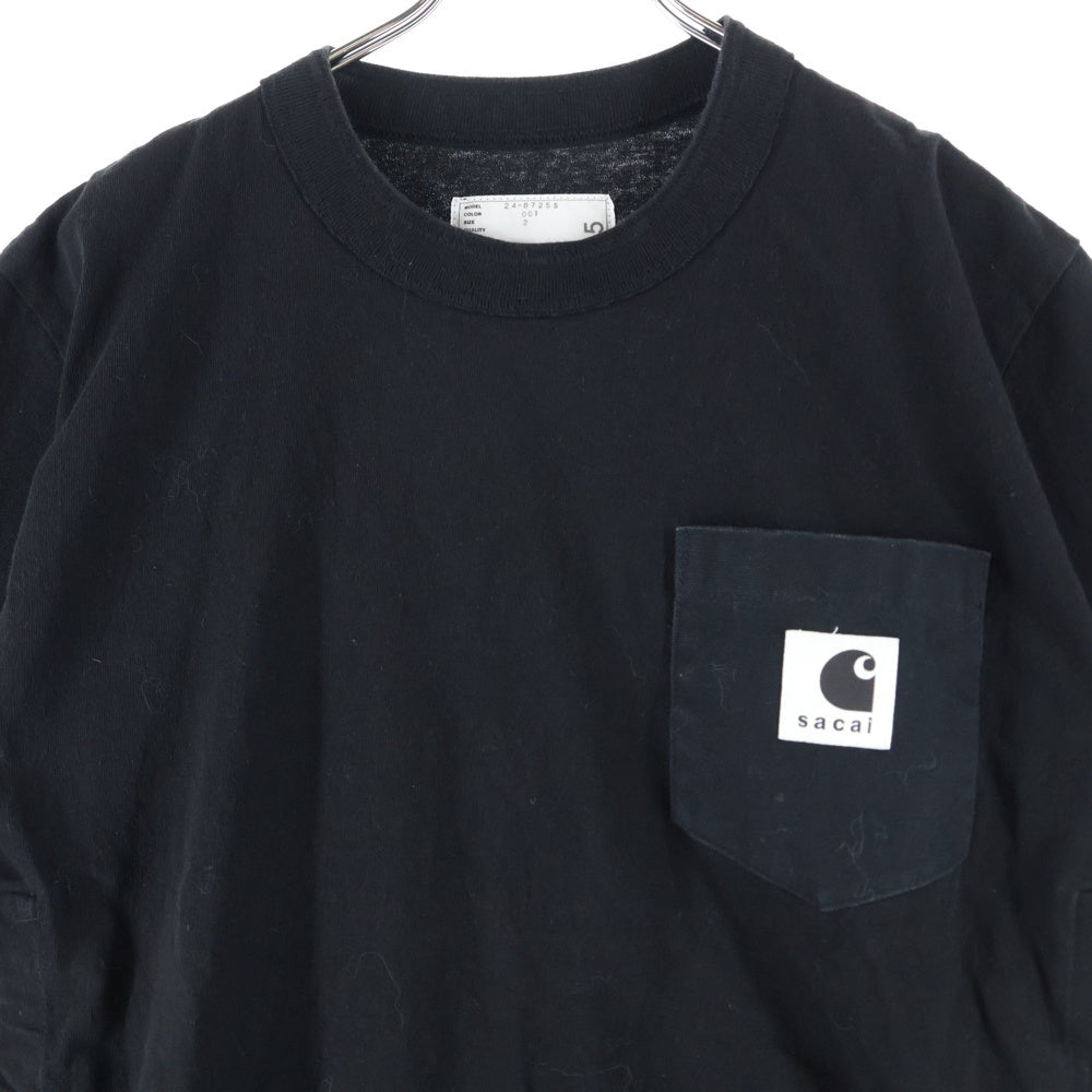 CARHARTT(カーハート) 24SS ×sacai T-Shirt サカイ 半袖Tシャツ ブラック 24-0725S