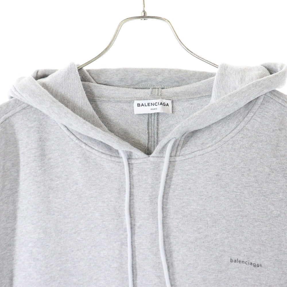 BALENCIAGA(バレンシアガ) Logo Hoodie ロゴプリント プルオーバースウェットパーカー フーディー グレー 481985 TTK14
