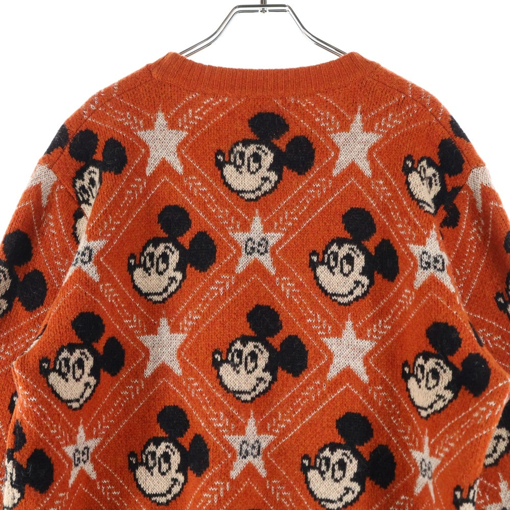 GUCCI(グッチ) ×Disney Mickey Mouse Pattern Crewneck Knitted Sweater ディズニー クルーネックウールニットセーター レッド 601563 XKA57