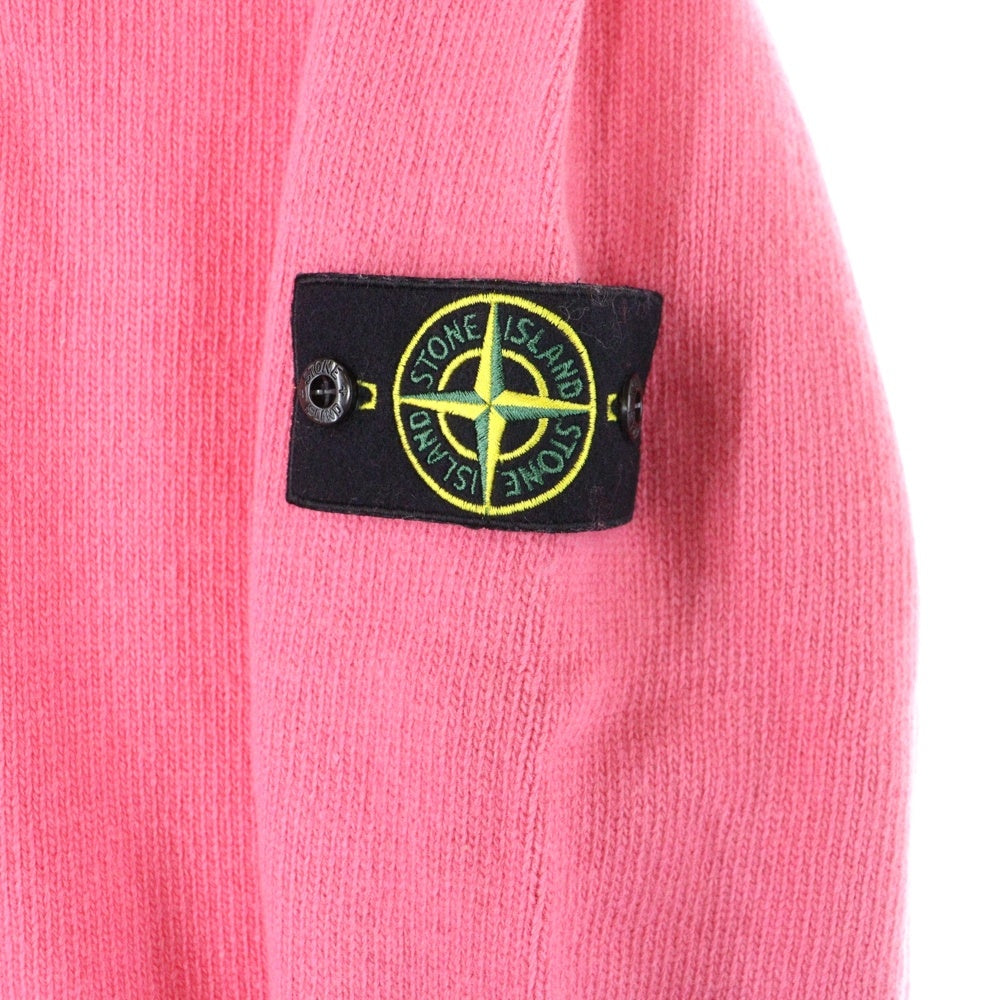 STONE ISLAND(ストーンアイランド) Funnel Neck Crew Knit Sweater ロゴワッペン ハーフジップ ハイネックニットセーター ピンク 7315532A3
