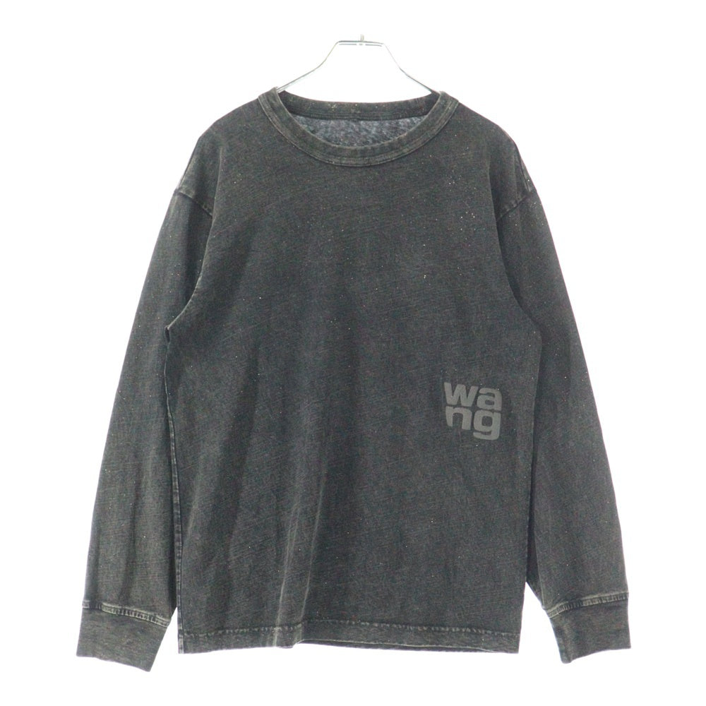 ALEXANDER WANG(アレキサンダーワン) Logo Embossed Crewneck T-Shirt ラメ加工 長袖Tシャツ グレー 4CC3231413
