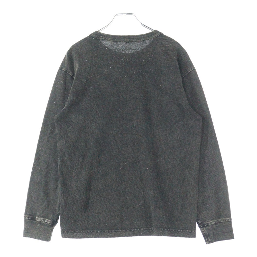 ALEXANDER WANG(アレキサンダーワン) Logo Embossed Crewneck T-Shirt ラメ加工 長袖Tシャツ グレー 4CC3231413