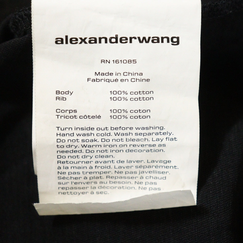 ALEXANDER WANG(アレキサンダーワン) Logo Embossed Crewneck T-Shirt ラメ加工 長袖Tシャツ グレー 4CC3231413