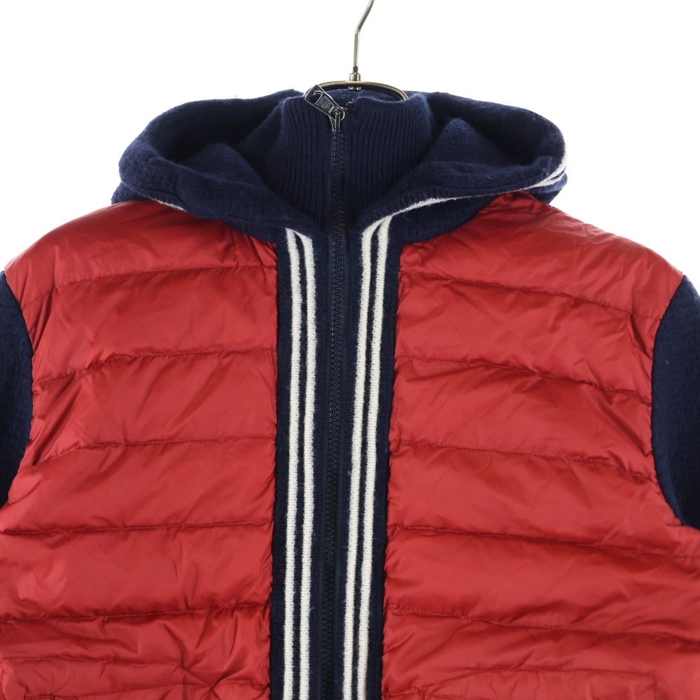 MONCLER(モンクレール) MAGLIONE TRICOT CARDIGAN ダウン切替 ジップアップニットパーカー フーディー レッド 420919404000 97338