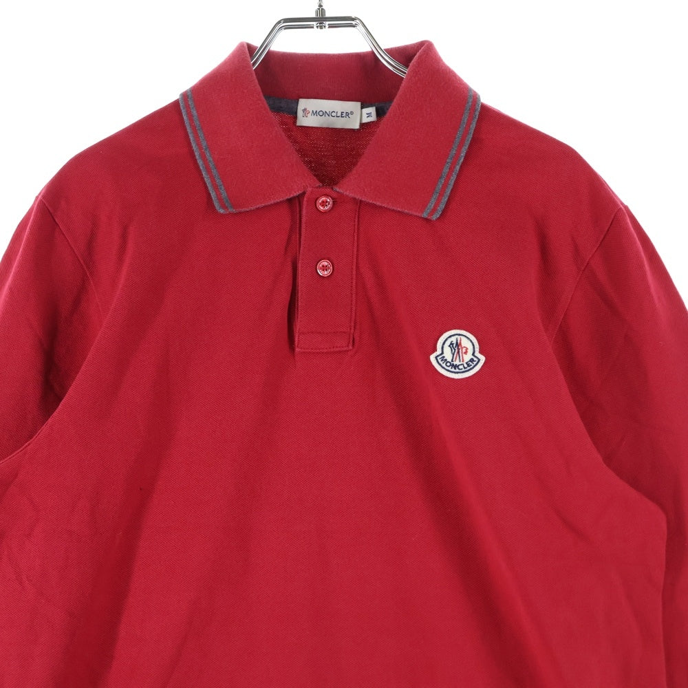 MONCLER(モンクレール) MAGLIA POLO MANICA LUNGA ロゴワッペン 長袖ポロシャツ レッド