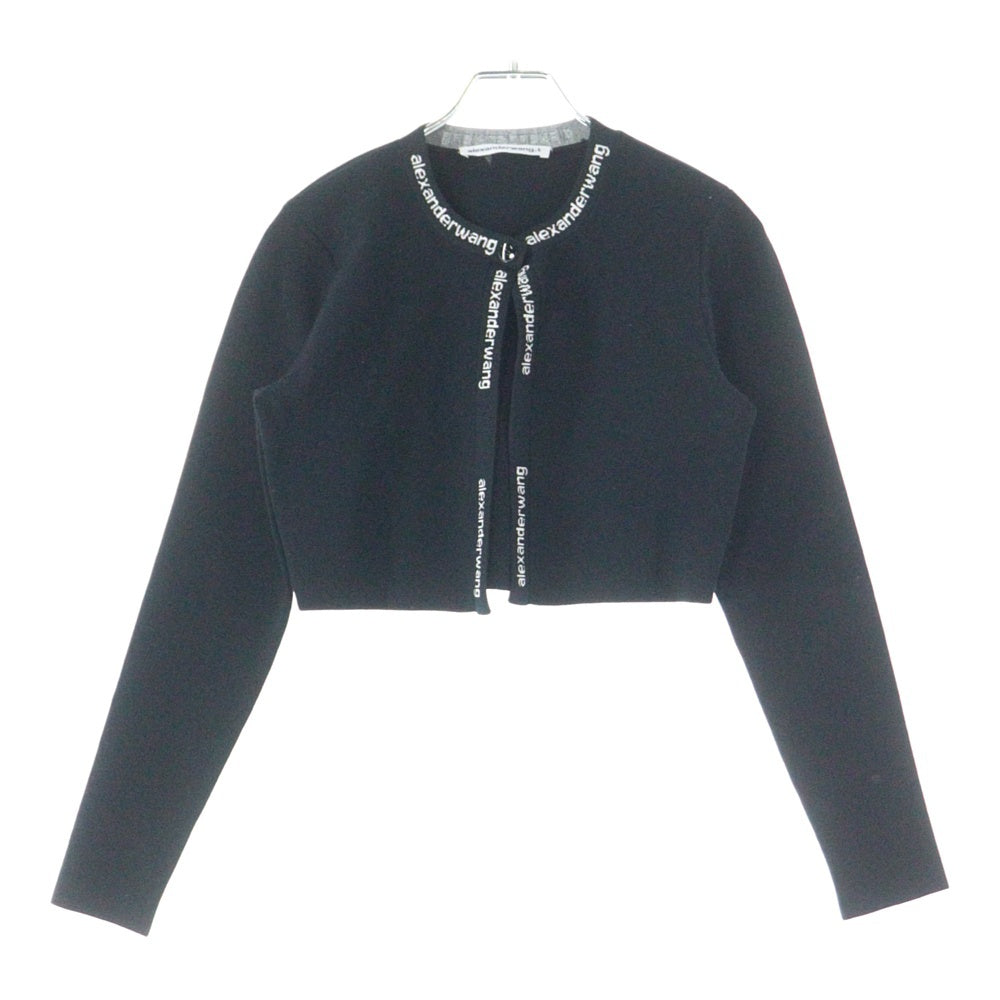 ALEXANDER WANG(アレキサンダーワン) Cropped Cardigan クロップド ニットカーディガン ブラック レディース 4KC2213076