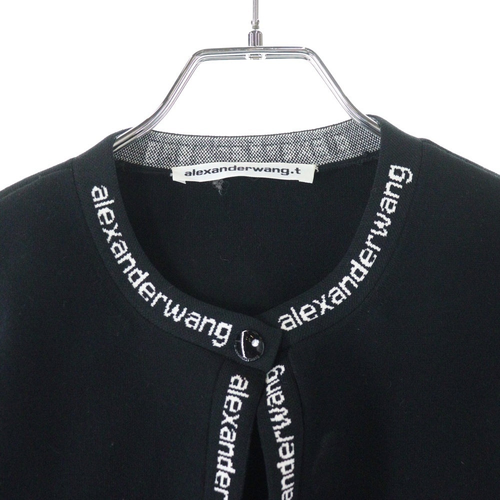 ALEXANDER WANG(アレキサンダーワン) Cropped Cardigan クロップド ニットカーディガン ブラック レディース 4KC2213076